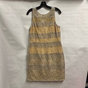 Phoebe Couture Gold and Silver Lace Mini Dress